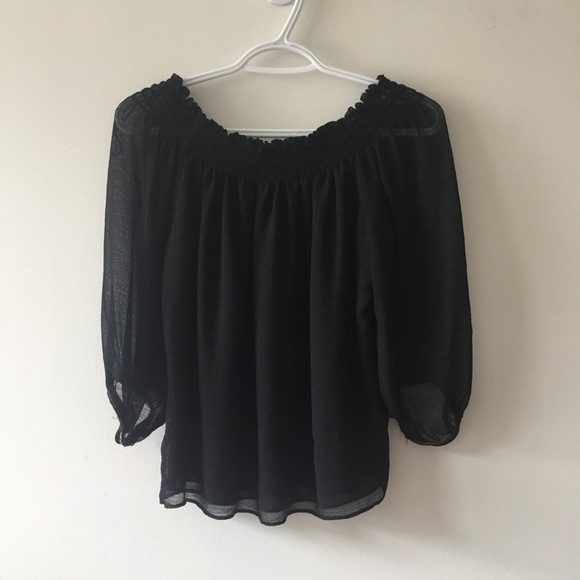 Zara Off Shoulder Black Blouse - Picture 3 of 9